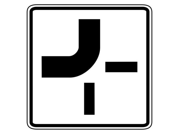Verkehrszeichen 1002 11 Verlauf Der Vorfahrtstrasse Von Oben Nach Links Radfahrausbildung Grundschule